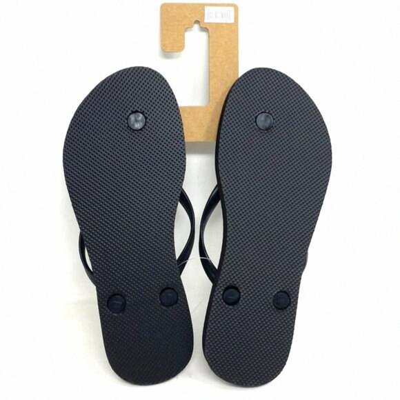 Old Navy Flip Flop Sandals Summer for 737433-00-1 Rubber Black Woman - Picture 5 of 6